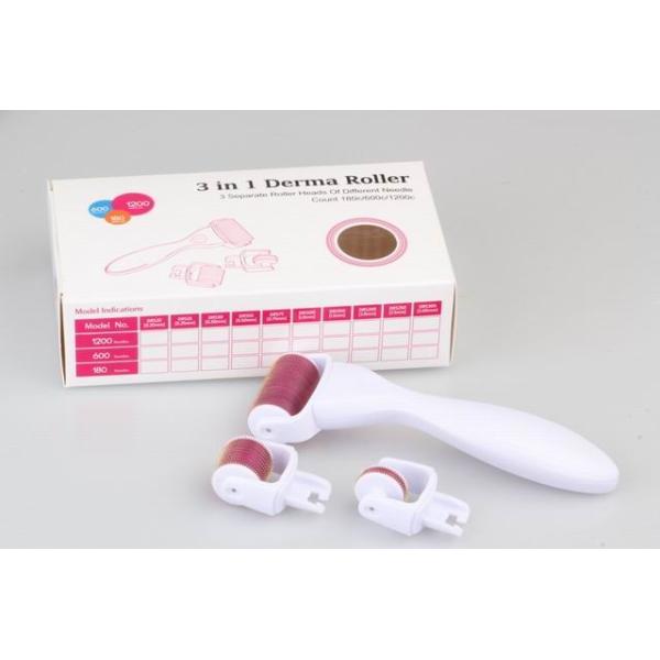 DRS 3 in 1 derma roller for face and body treatment Microneedle Roller 3 Replacement Heads Cosmetic Needling