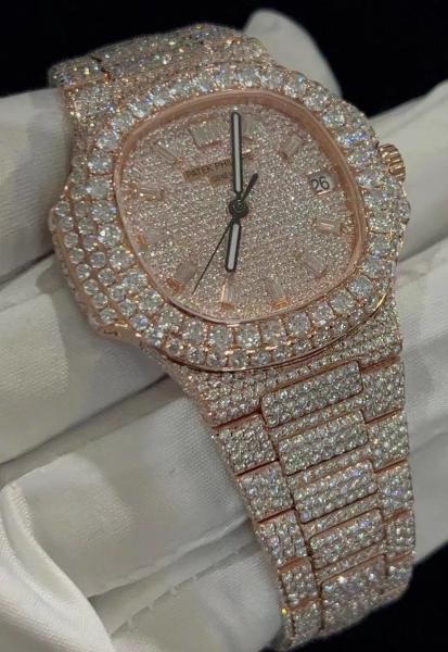 Steel Body Full Iced Out Moissanite Diamond Watch Wrist Watch Handmade