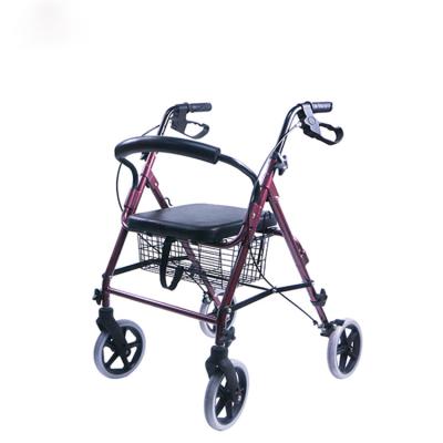 Caminhante de alumínio de Rollator da dobradura do equipamento médico de quatro rodas da reabilitação