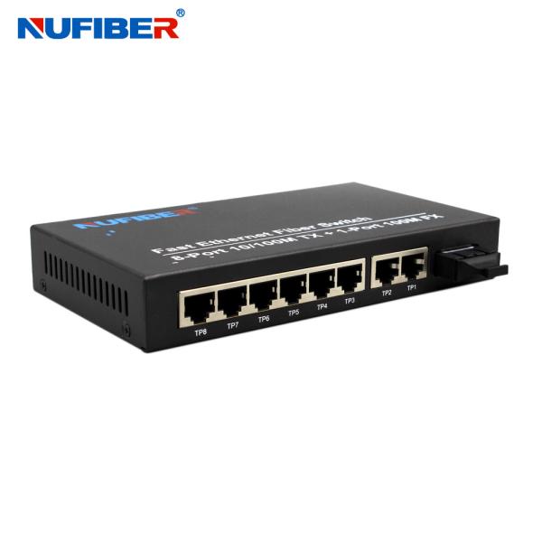 10/100M 8 Port RJ45+1 Fiber Port Dual fiber SM 1310nm 20km optical Fiber