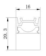 A230B Decorative strip light, PMMA+Aluminum Alloy, L*20.3*16mm, Ra≥90, DC12V/24V, 7.5W, SMD2835