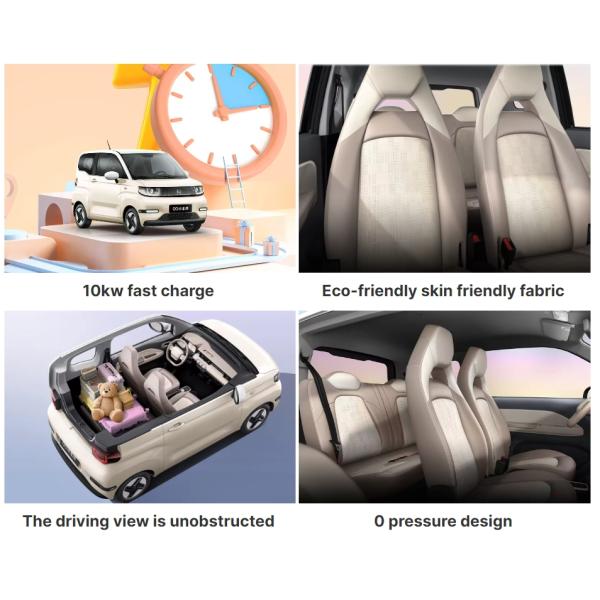 Mini Mobil Chery QQ Sedan Ice Cream Electric Car 120km New Energy Vehicle