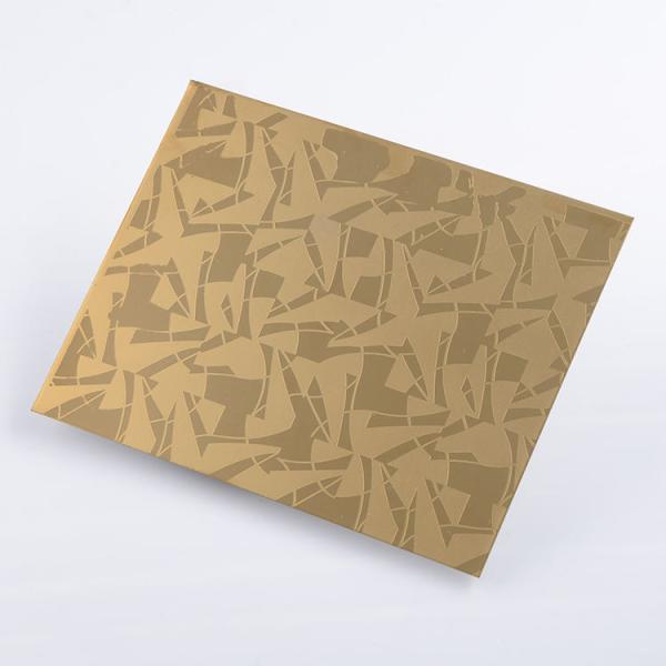 El espejo del oro grabó al agua fuerte el gabinete inoxidable Ss del elevador de la decoración de la hoja de acero platea