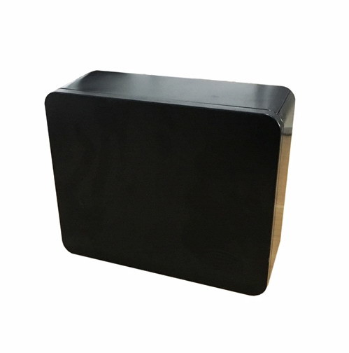 Matt Black Rectangular Metal Tin With Embossed Lid Tobacco Packaging