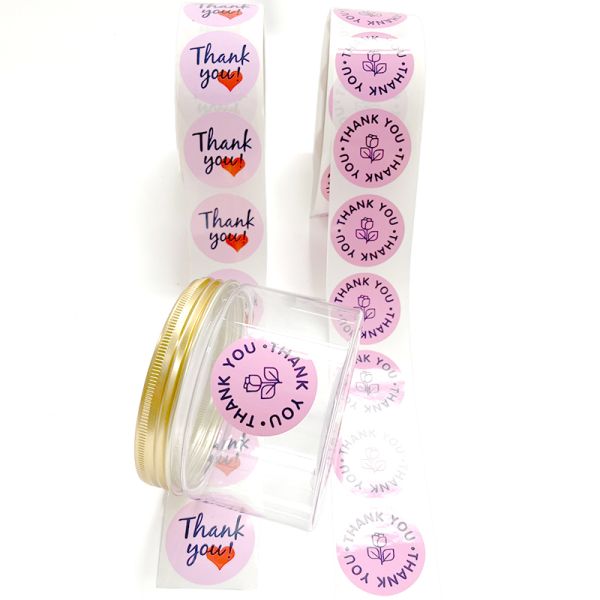 Factory Wholesale Customized Printed Personalized Adhesive Roll Holographic Vinyl Thank You Cup Sticker Label