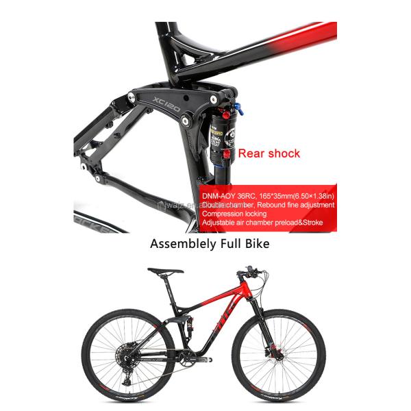 AL7005 Dual Suspension Mountain Bike Frame 120mm Travel for 17 19 Inch Downhill Bikes