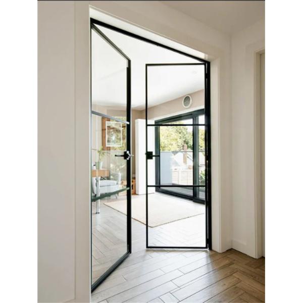 Aluminum Double Glaze Casement Doors With 10 Sealing Layers For Bedroom