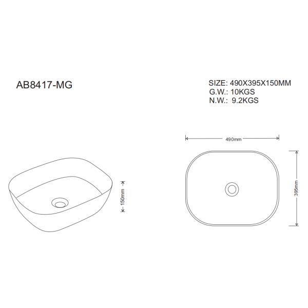 Chaozhou New Developed AB8417MG Models Professional Manufacturer Vanity Wash Hand Basins Matt Grey Sink