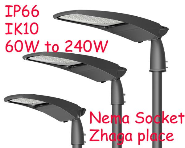 Caixa de alumínio ADC12 Led Street Light Housing IP66 IK09 sem ferramenta cor e logotipo personalizados disponíveis