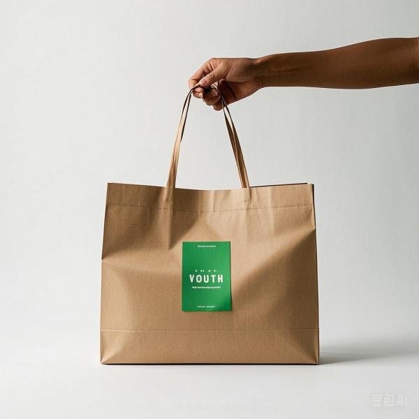 Custom Kraft Paper Shopping Tote Bags with Cotton Rope Handles