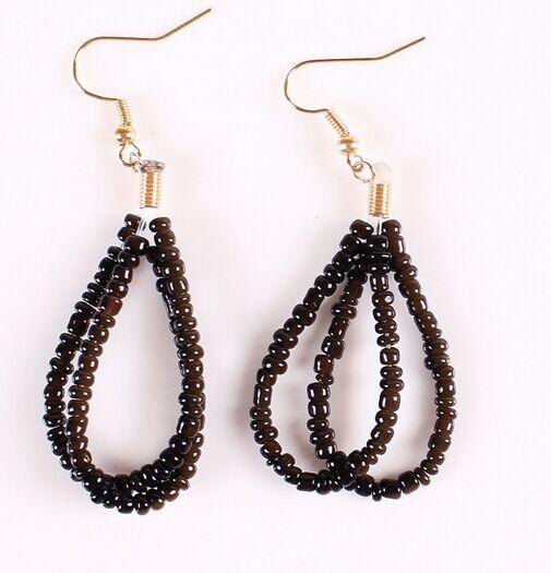 Bohemian temperament simple handmade beads earrings