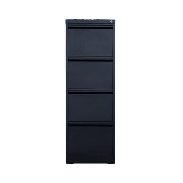 Essential 4-Drawer Vertical Office Filing Cabinet Black Steel Adjustable for Home Office Warehouse Workshop Gym Use