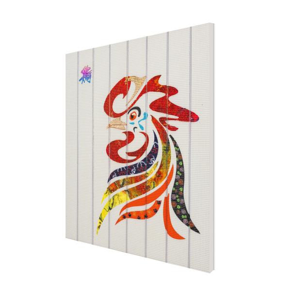 Colorful Rooster Simple Ribbon Art , Hanging Home Decor Wall Painting