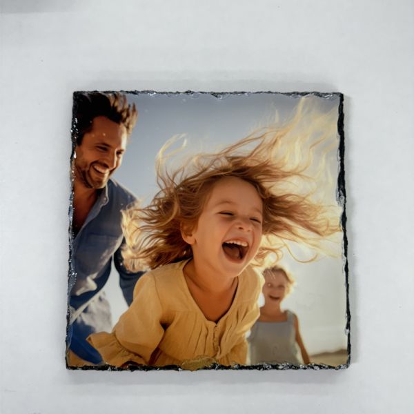 In Stock, Square 10x10cm Sublimation Rock Slate Custom Printing and Personalized Gifts, Glossy&Matte Finish Available