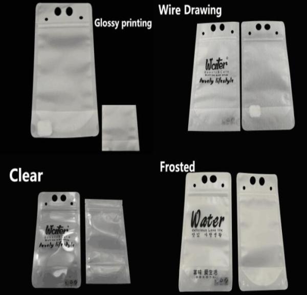 Stand Up Reclosable Zipper Clear Drink Pouches Bags with Plastic Straw, 8mil Hand-held Drinking Bags 15 Bottom Gusset