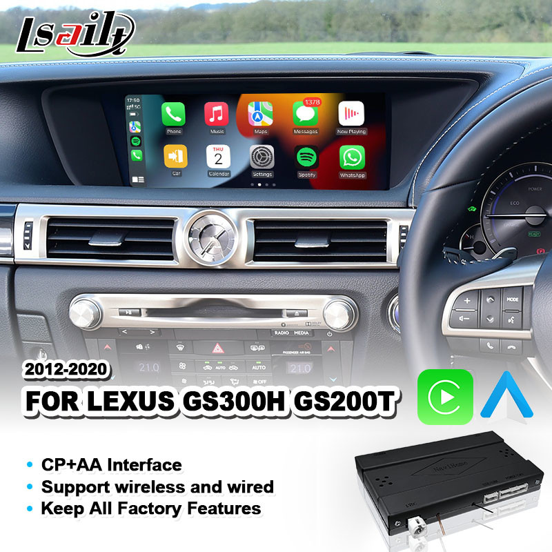 Lsailt Wireless Android Auto Carplay Interface for Lexus GS300h GS200t GS350 GS450h GSF GS L10 2016-2020