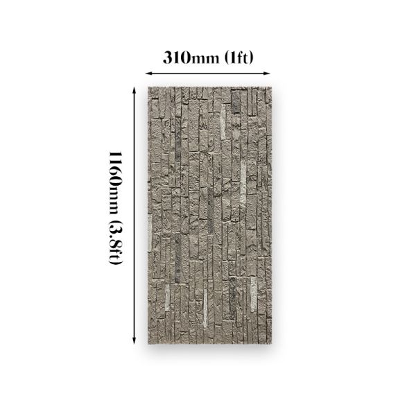 Striped Rock Texture PU Stone Wall Cladding Panels Polyurethane Faux Veneer Waterproof