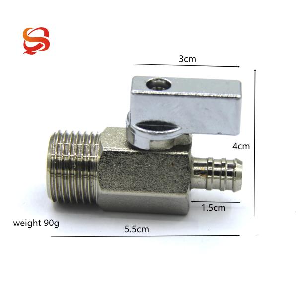 Мини-маленький цинковый сплав 1/2 латунный шаровой клапан полированный электропластировка водопроводные соединения
