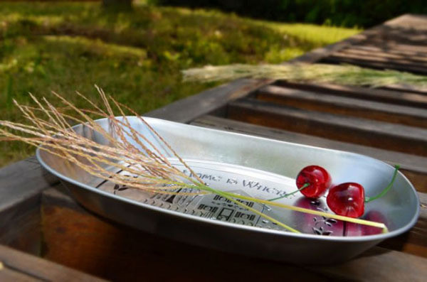 Print Small  Tin Ice Bucket Metal Serving Tray 250 x 165 x 30 mm