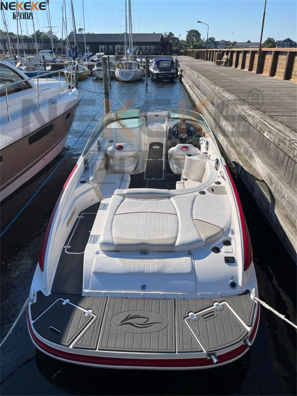 Rinker 246 Captiva BR 2010 Swim Platform EVA Faux Teak Deck Mat Marine Flooring Pad