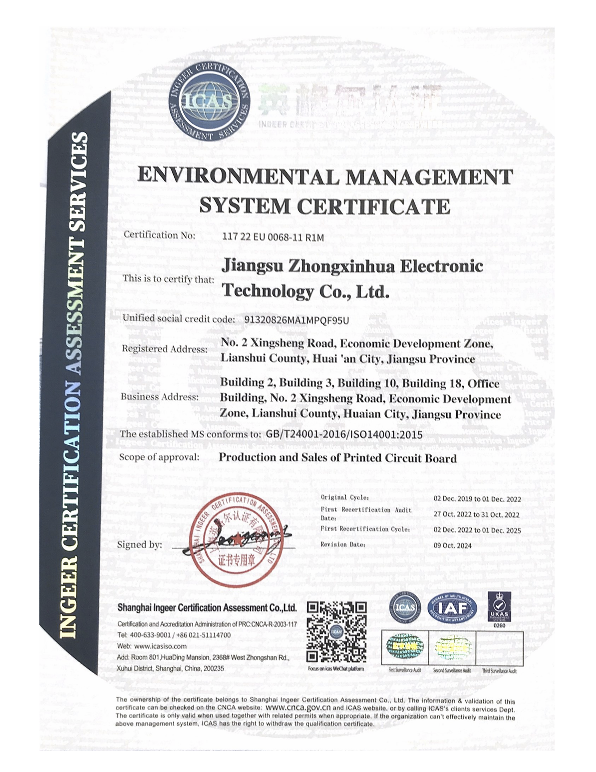 Guangdong Jiefu Technology Co., Ltd. Certifications