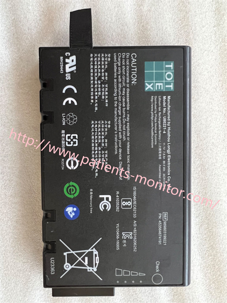 Филипп TC20 TC30 TC50 ЭКГ Литий-ионная аккумуляторная батарея Totex U80221-4 11.1V 7.8Ah REF989803199221 PN 453564674191