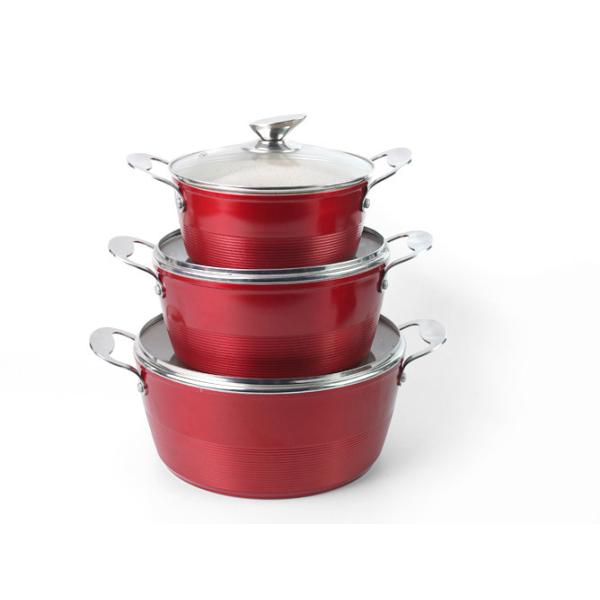 Tempered Glass Lid BSCI 2.0mm Induction Cookware Set