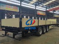 Trailers de utilidad de tres ejes con cama plana con pared lateral desmontable Semi camión Tractor Trailers para transportador de carga