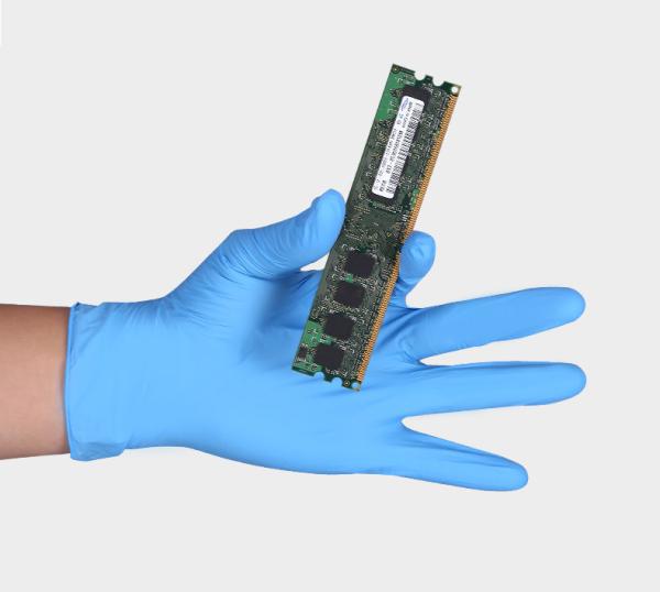 Size small large dipsosable powder free blue nitrile gloves for food processing and handling