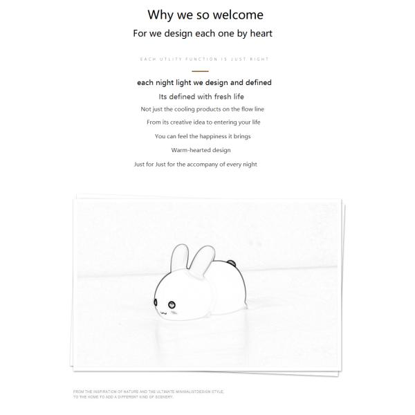 1200mah Battery Touch Control Rabit Night Light Color And Brightness Dimmable