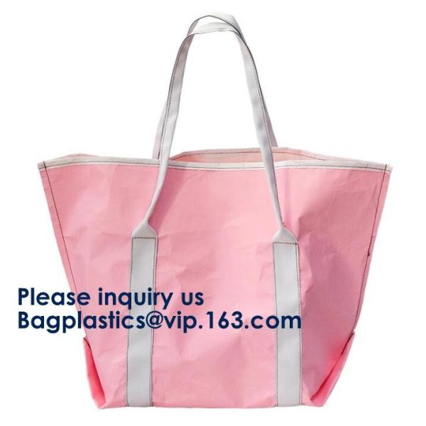 Tyvek Reversible Reusable Shopping Tote Beach Pool Travel Bag Ultra Soft FOLDABLE Material,Reusable Grocery Bag, Easily