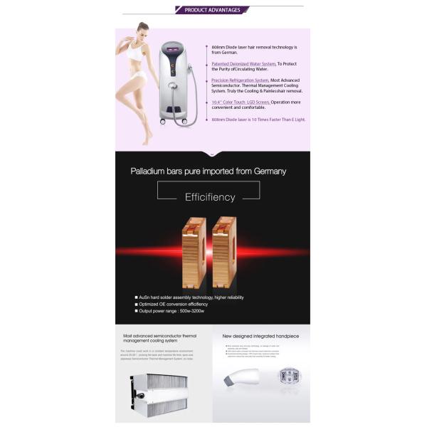 FDA Approved Diode Laser Alexandrite Hair Removal Laser Machine / 808NM Hair Removal Laser Diode