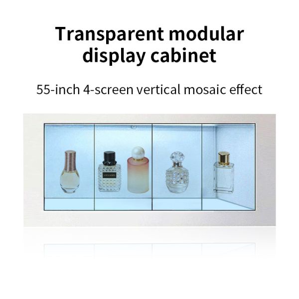 43 Android Transparent LCD Showcase WiFi Network Floor-Standing Metal OEM Built-In CMS Smart Touch Commercial Retail Exhibition