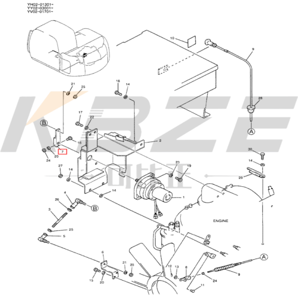 KBZE YN11M01032P1 KOBELCO 2406T3075 LEVER FITS SK60 SK120 SK135SR SK150 SK200 SK300 SK400 EXCAVATOR