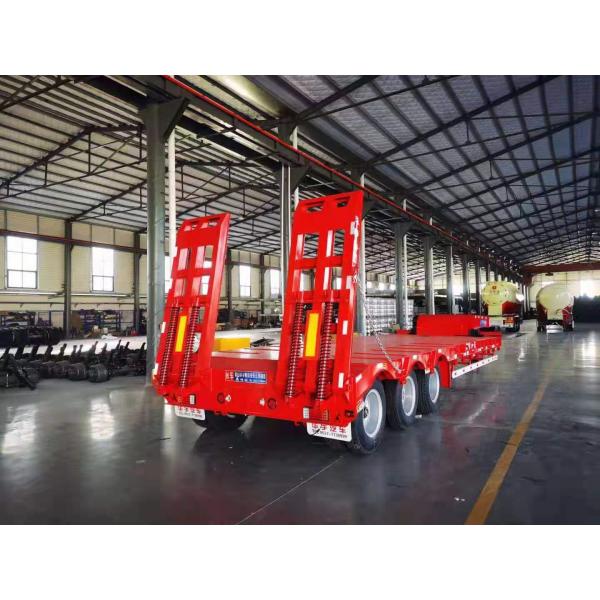 JNHTC 80 Ton Semi Low Deck Gooseneck Trailer 3 Axle For Transport Vehicles
