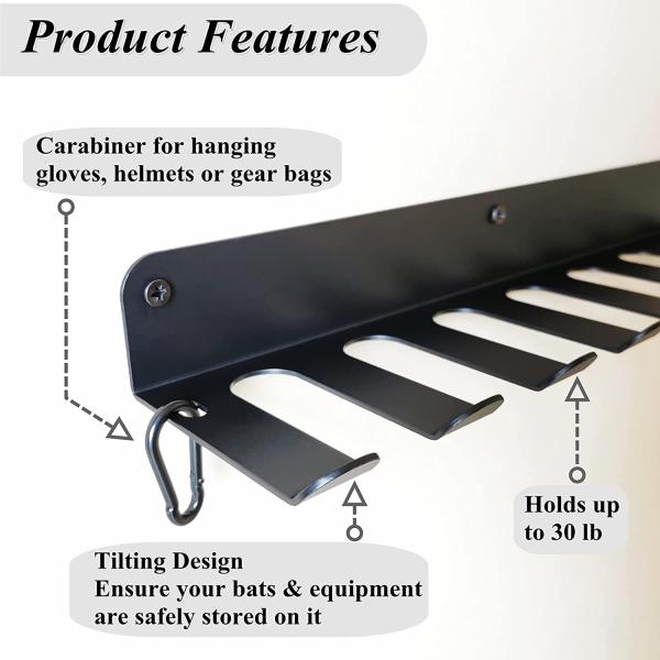 16 Bat Metal Baseball Bat Rack Holder для кладки спортивного оборудования