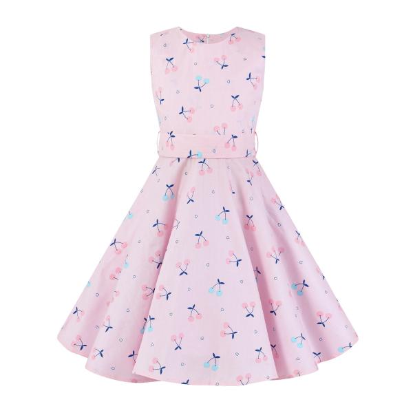 Polka Dot Flower Show Skirt Retro Summer Children'S Clothing Kid Girls Dresses