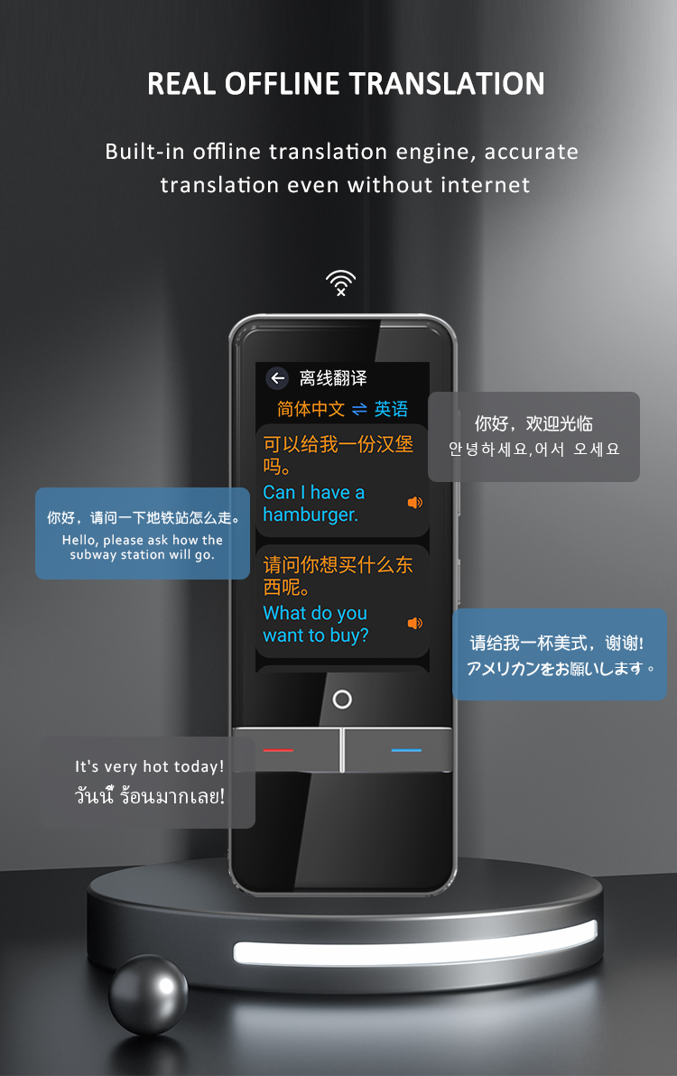 Smart Electronic Language Translator Device For English French German Spanish Italian Dutch