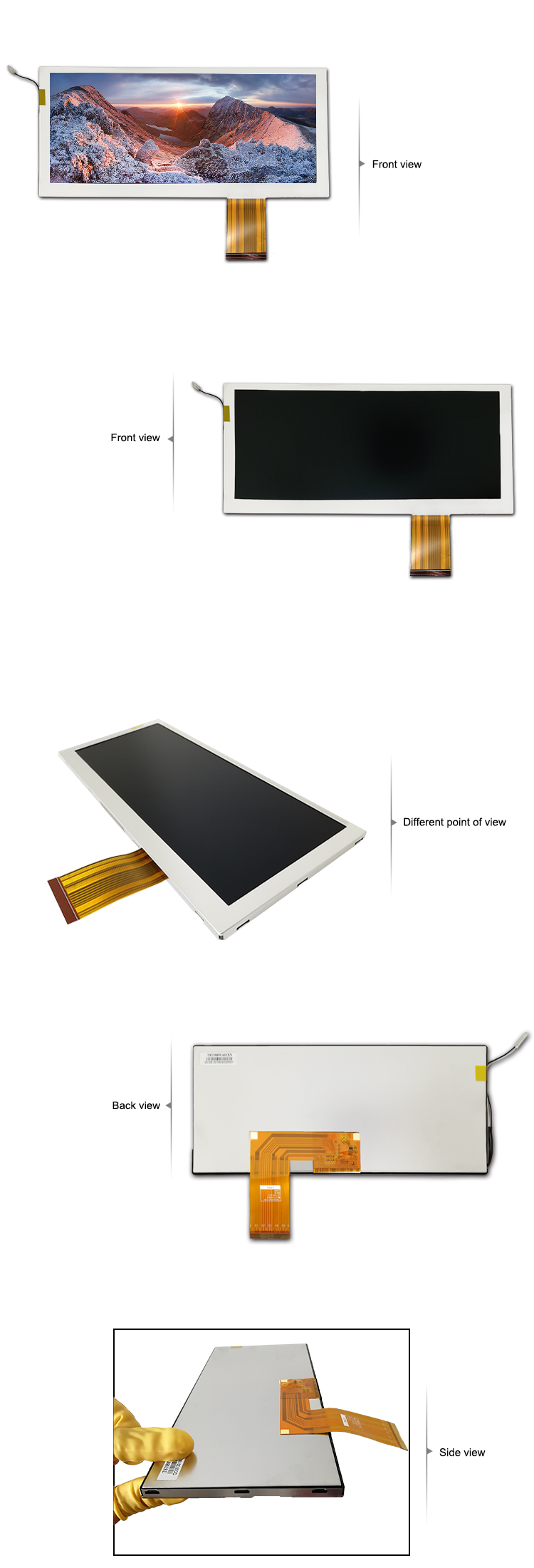 тип разрешение бара lcd 8,8 дюймов дисплея 1280xRGBx480 tft со свободным углом наблюдения