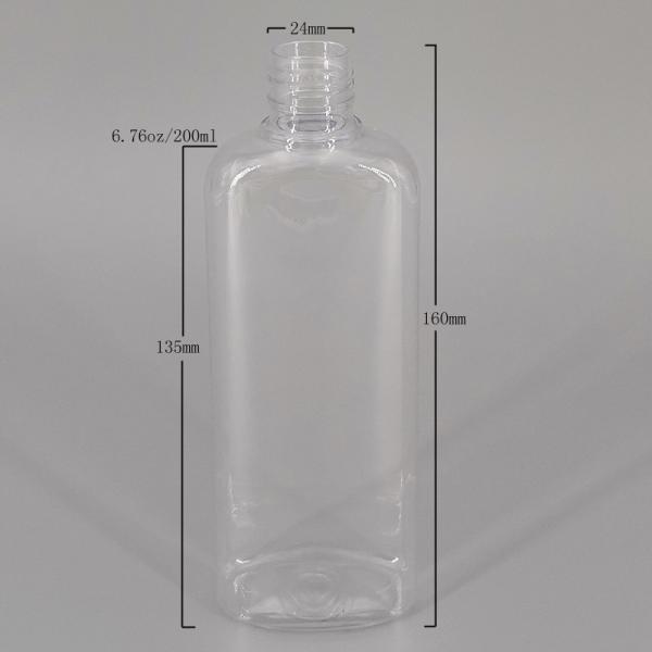 6.76oz 200ml Transparent PET Plastic Mouthwash Disinfectant Bottle