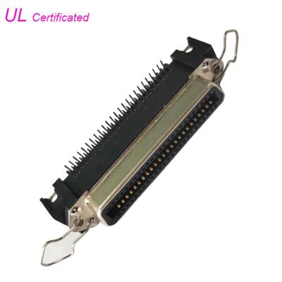 Conector fêmea de ângulo direito do PWB de 50 Pin Centronic com o fechamento das travas e da placa da mola