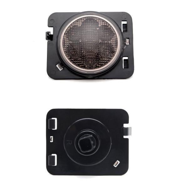 IP 68 Jeep Wrangler Headlights , 2x Smoked LED Front Fender Flare Turn Signal Side Marker Light