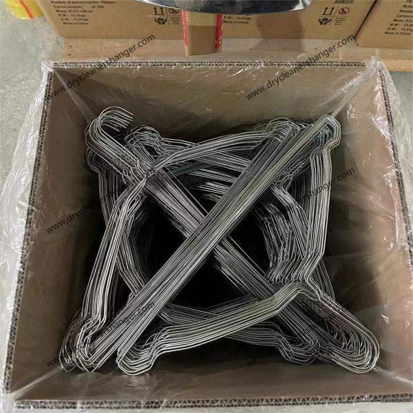 1.9/2.3mm Electro Galvanized Steel Silver Round Hook Metallic Wire Hangers