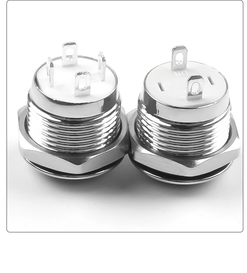 Short-Throw Self-Reset Momentary 12mm LED  Metal Push Button Switch Waterproof IP65