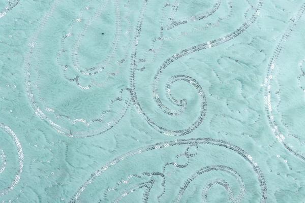 Recycled 100 Polyester Sequin Embroidered on Pv Velvet Fur Fabric for Womens Clothing Home Blanket