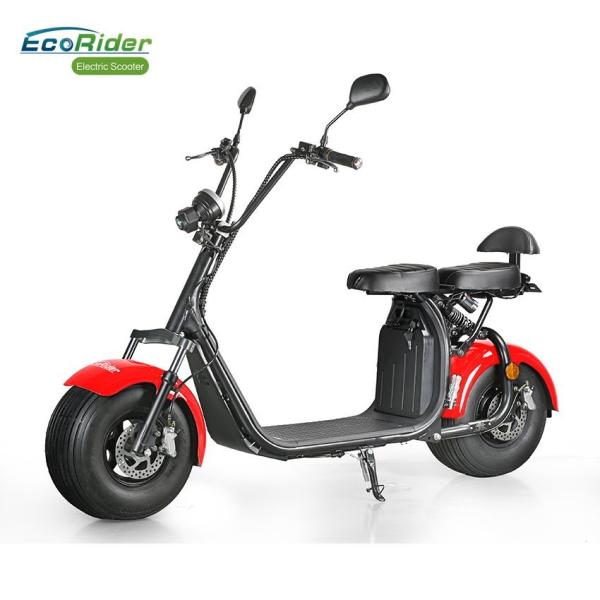EcoRider 2018 1500 W 60v 12ah Lithium Battery 2 Wheel Electric Scooter , Electric Harley Scooter with double seats