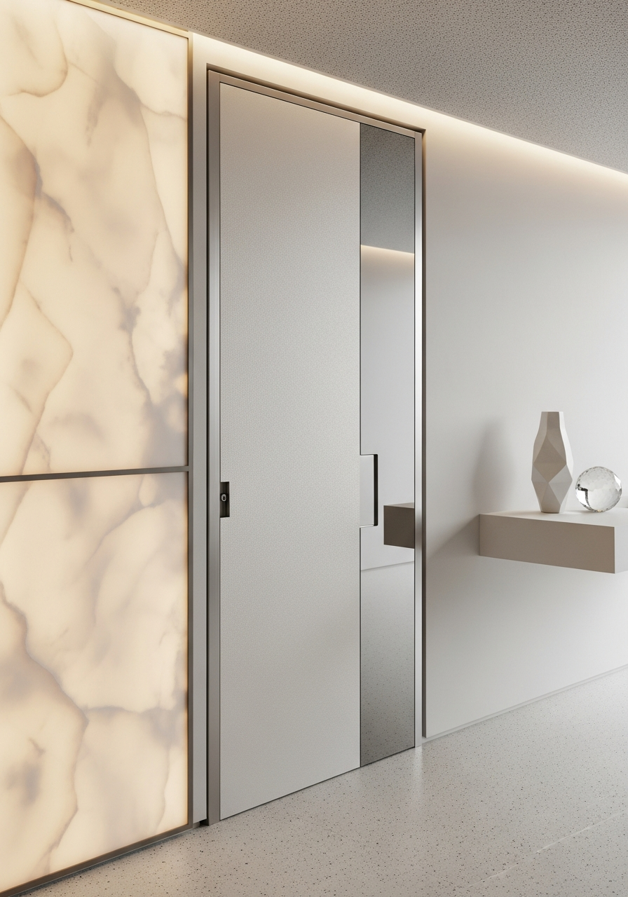 Mirror-Finish Entry Portal with Pearl Nano-Coating in 304 Stainless Steel