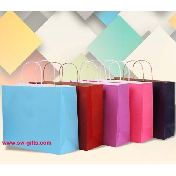 Multicolor Recyclable Kraft Paper Luxury Party Gifts Bag With Handles Cheap Bag