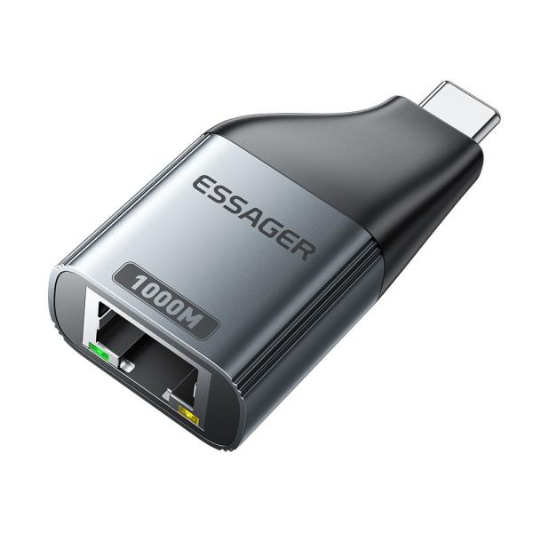 ESSAGER ES-OTG22シリーズ C型 USB Cからイーサネット アダプター 100 1000 Mbps