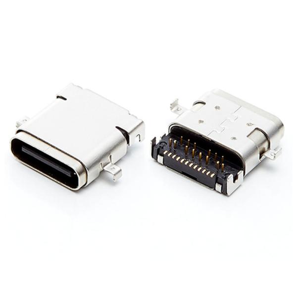 24 Pin USB Type-C Connector Receptacle (Offset)， HULYN
